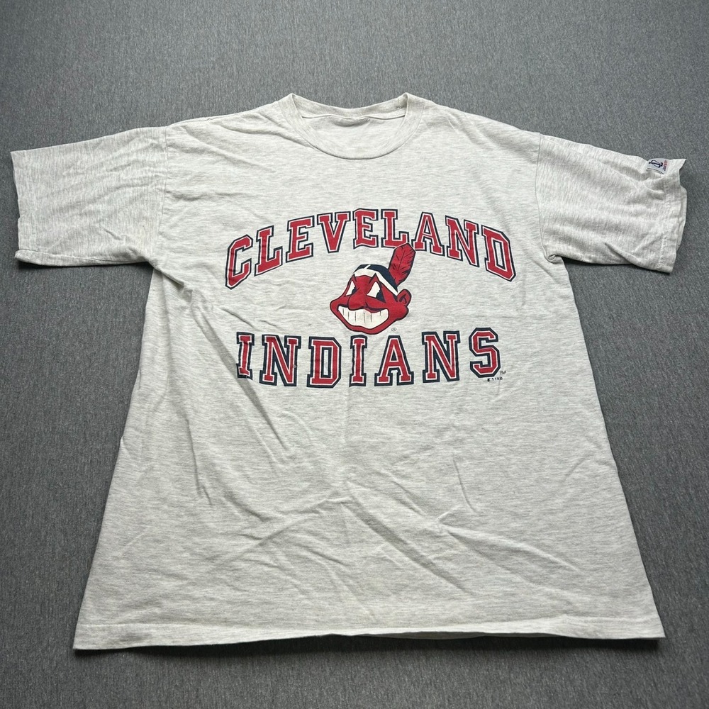 Cleveland Indians Chief Wahoo Gray Short Sleeve Tshirt Unisex Medium? 1995 MLB - Picture 2 of 16